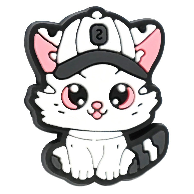 Wholesale Random 100pcs/pack Cute Cat Series DIY Beaded Charcoal